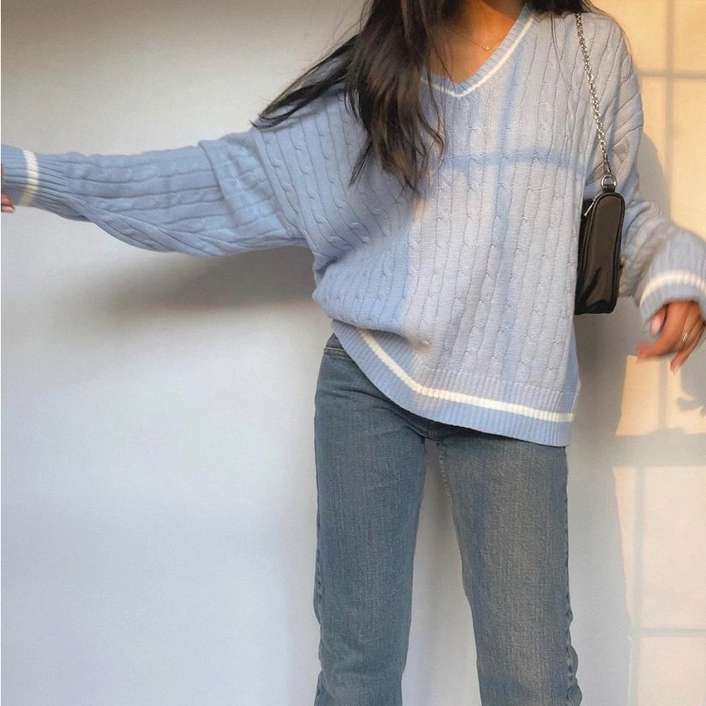 Cotton candy LA v neck sweater